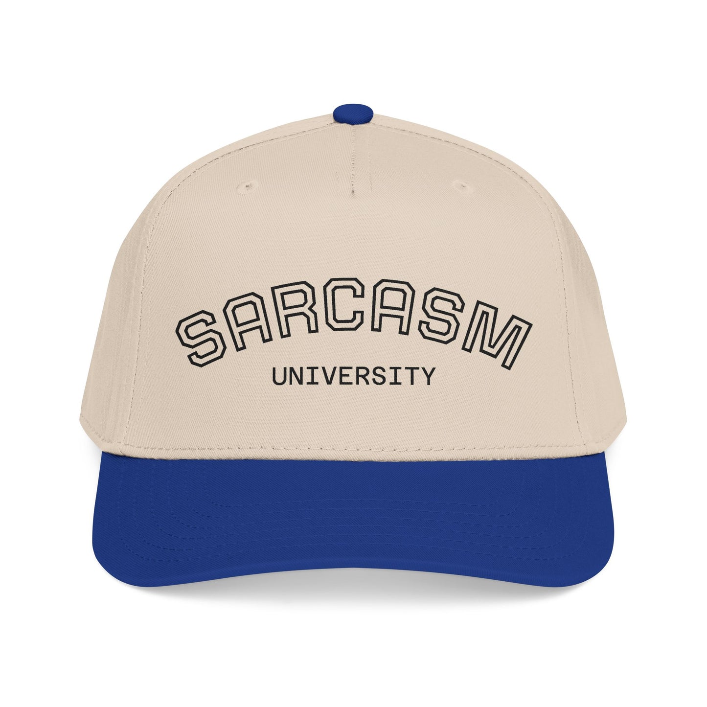 Sarcasm University Baseball Cap — Funny Embroidered Mid-Profile Hat
