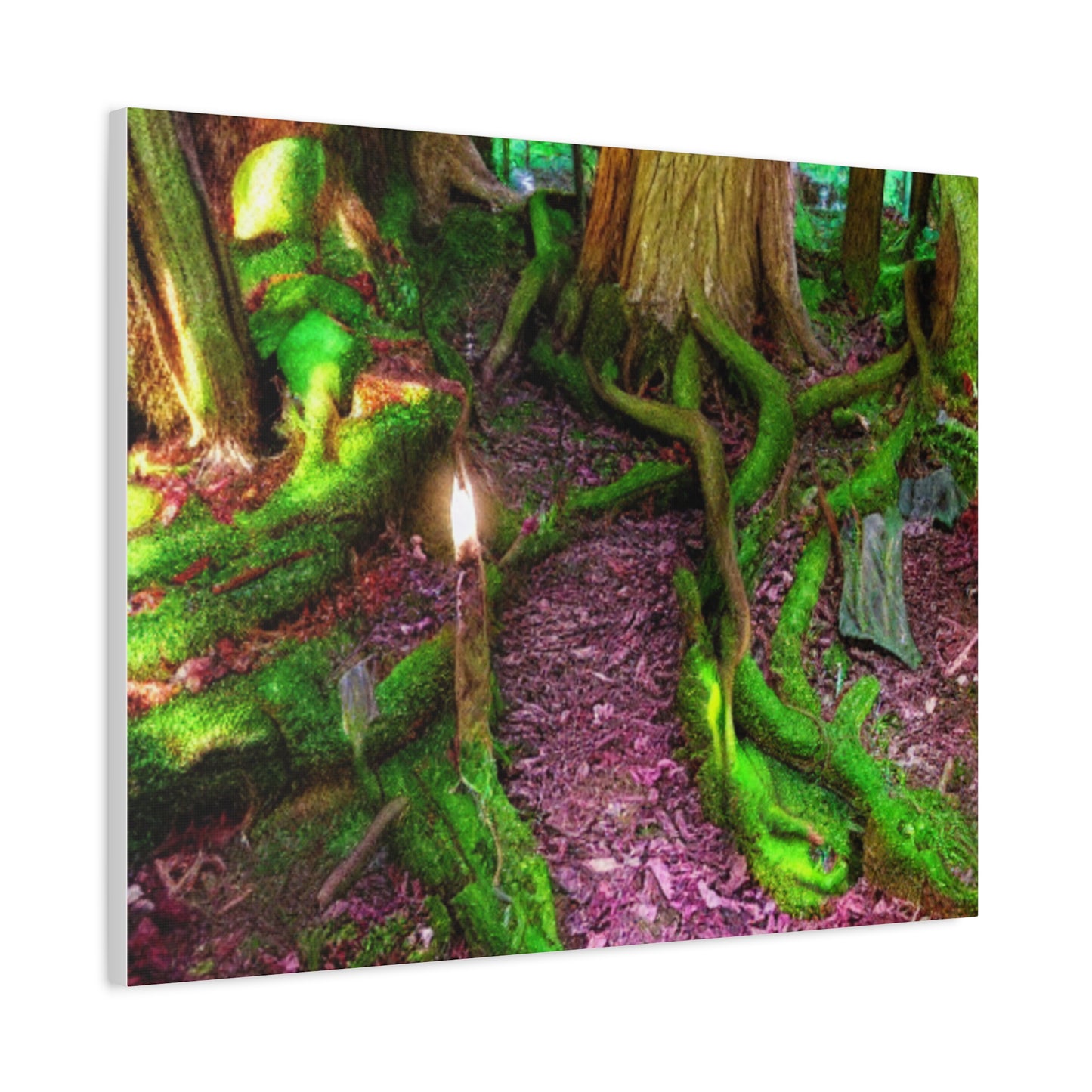 Enchanted Forest Moss Path Canvas Print — Matte Stretched Wall Art