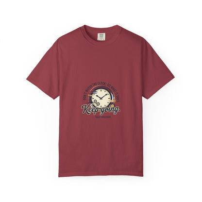 Keep Going Clock Graphic T-Shirt — Inspirational Quote Tee