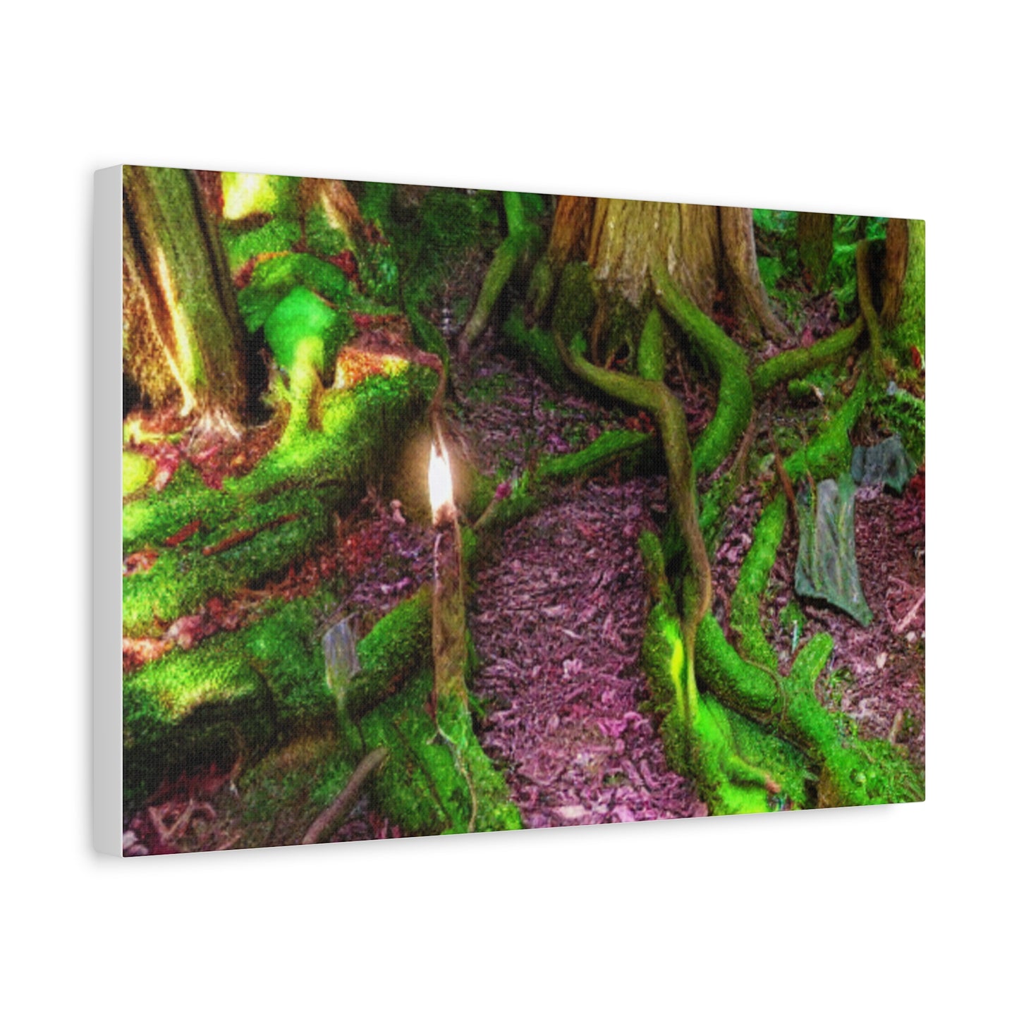 Enchanted Forest Moss Path Canvas Print — Matte Stretched Wall Art