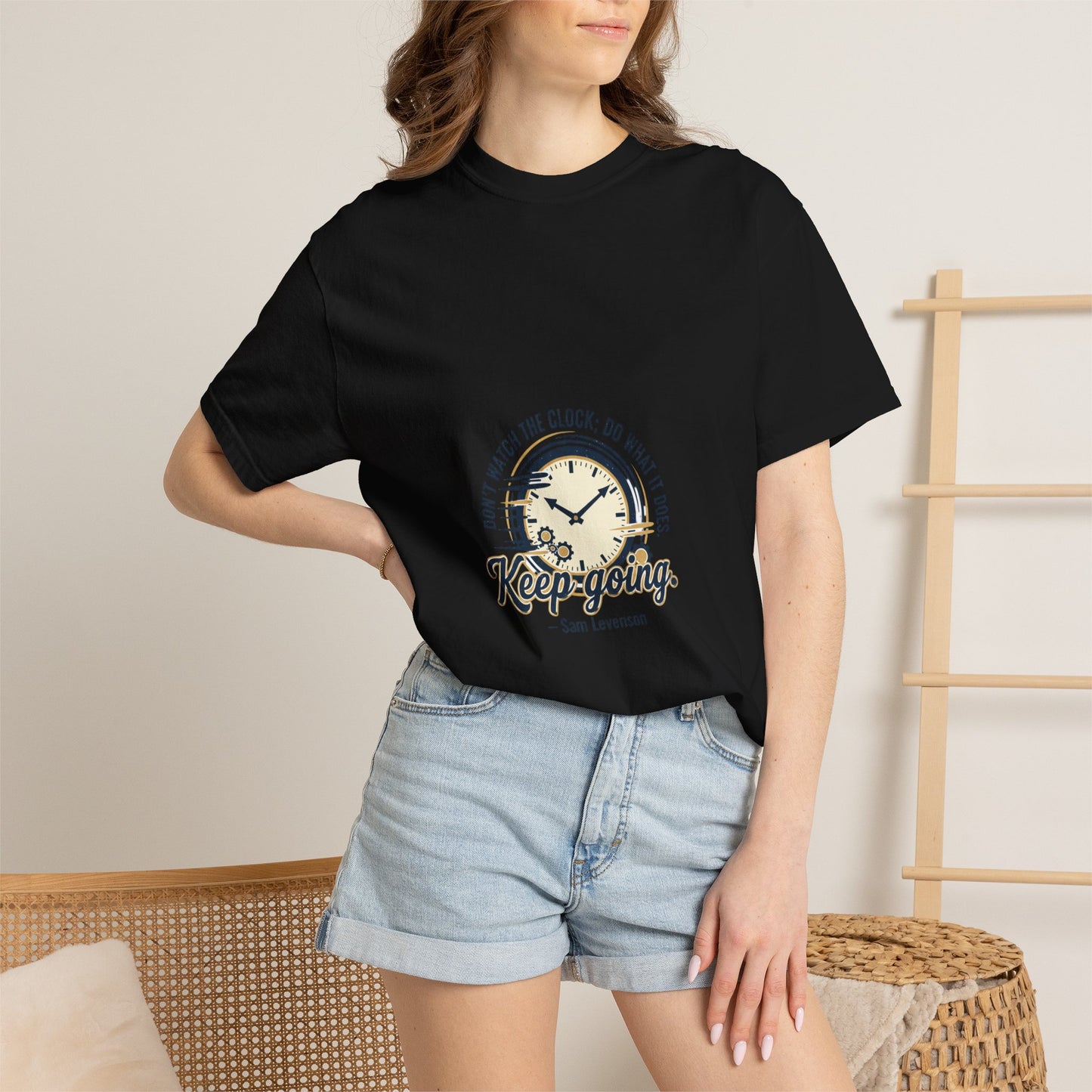 Keep Going Clock Graphic T-Shirt — Inspirational Quote Tee