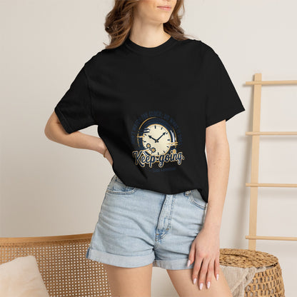 Keep Going Clock Graphic T-Shirt — Inspirational Quote Tee