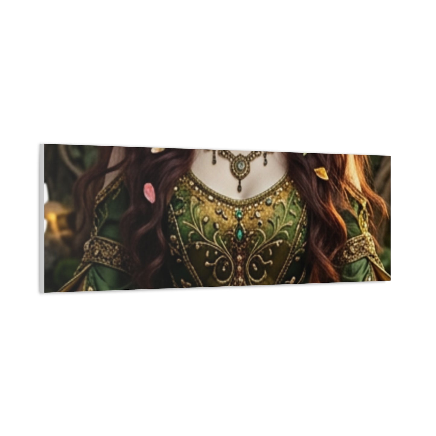 Forest Goddess Canvas Print – Ethereal Redhead Portrait Matte Stretched Wall Art