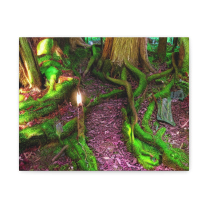 Enchanted Forest Moss Path Canvas Print — Matte Stretched Wall Art