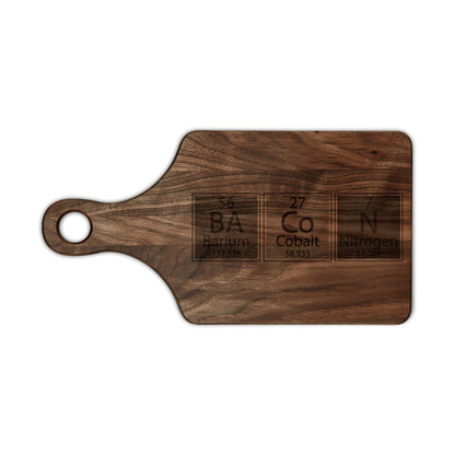 Engraved 'BaCoN' Periodic Table Cutting Board — Personalized Wooden Cutting/Serving Board for Chefs & Food Lovers