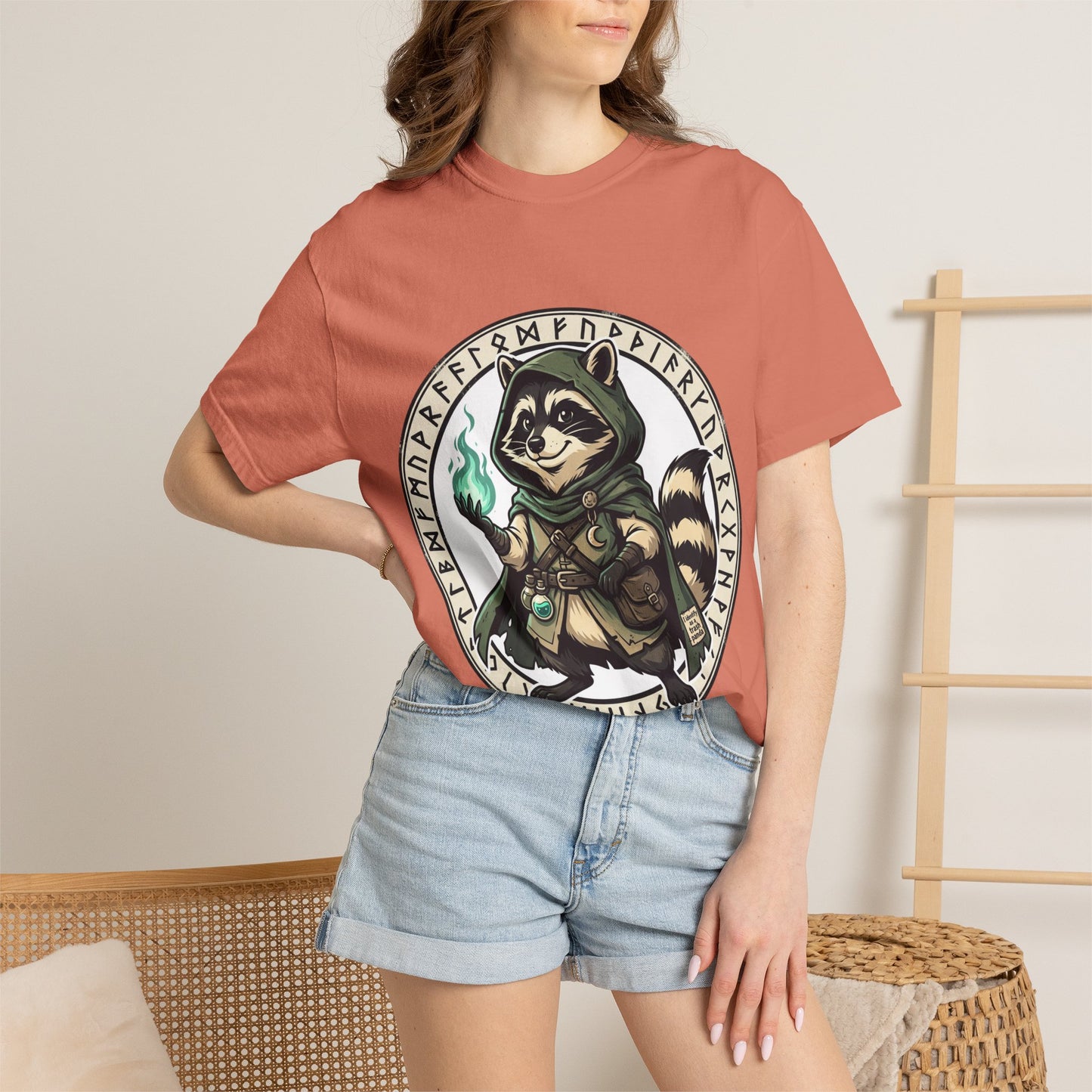 Raccoon Wizard T-Shirt – Cute Fantasy Mage Graphic Tee