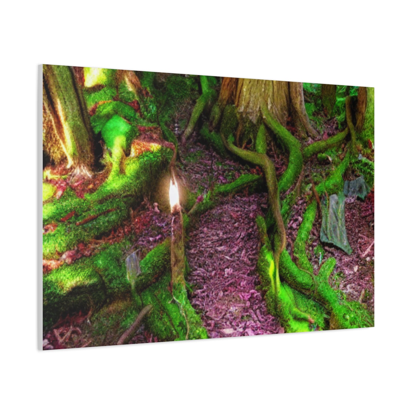 Enchanted Forest Moss Path Canvas Print — Matte Stretched Wall Art