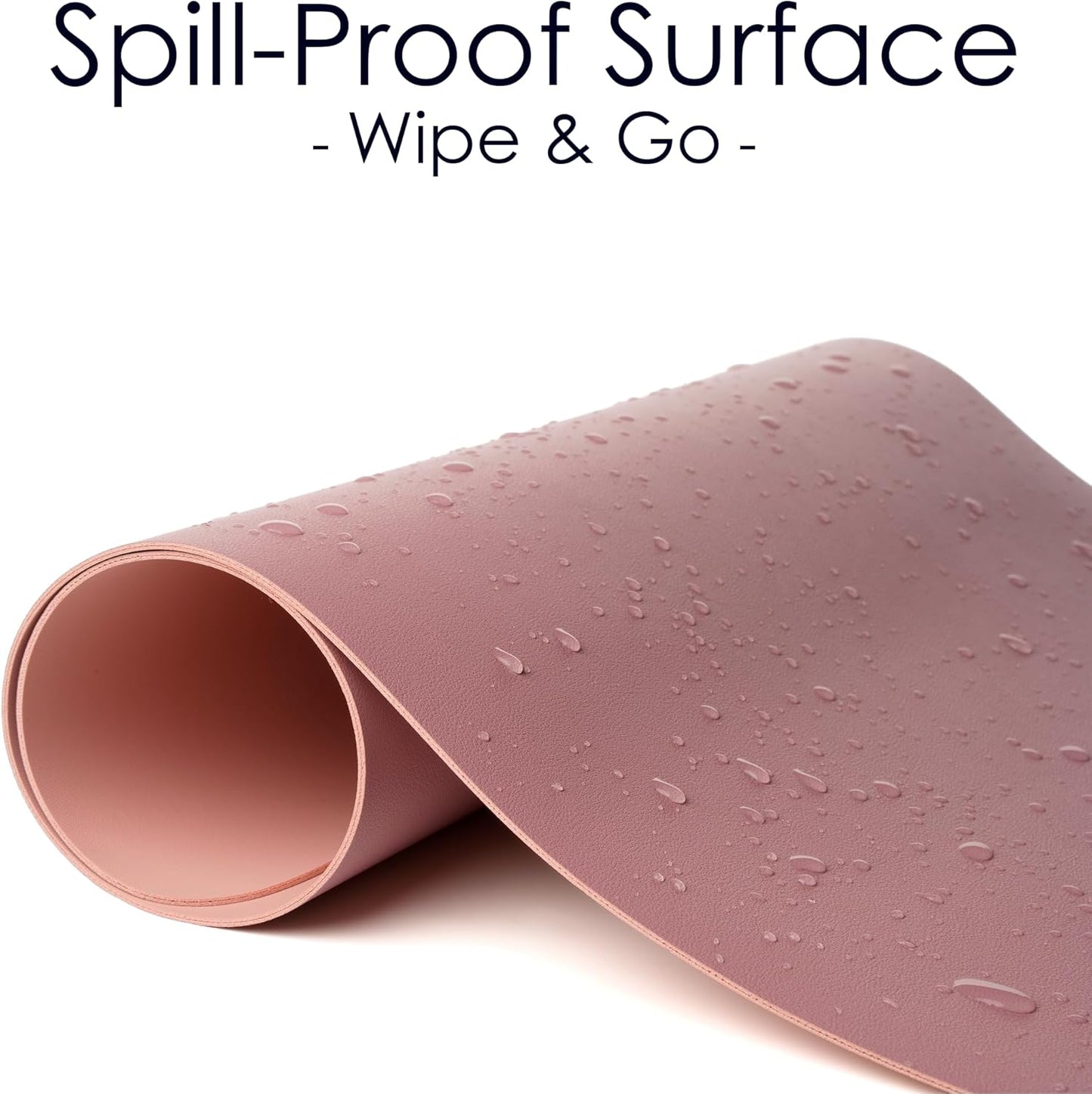Leather Desk Pad Protector, Waterproof Mouse Pad, PU Desk Mat, Office Desk Cover, Desk Writing Mat for Office/Home/Work/Cubicle (Purple/Pink) 23.7X13.8 In