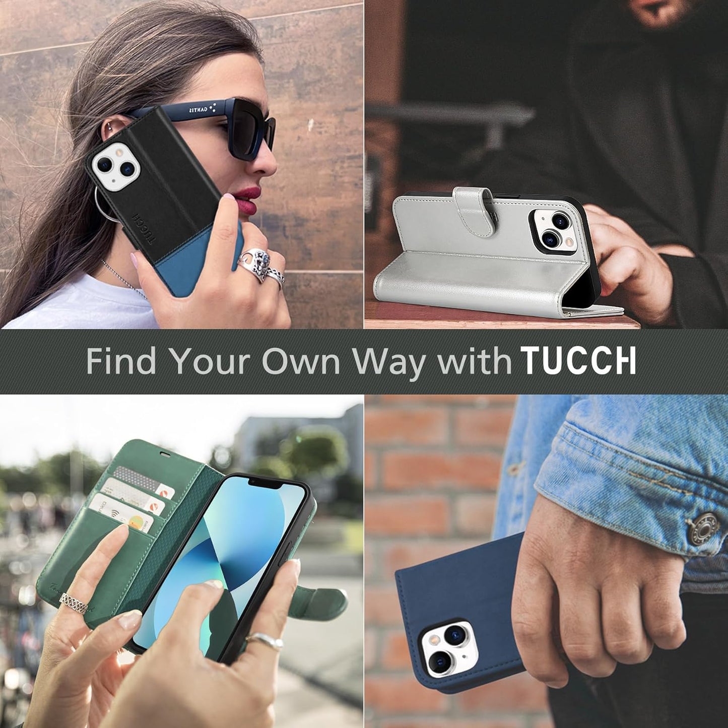 Wallet Case for Iphone 13 5G, RFID Blocking Card Slot Holder [TPU Interior Protective Case], Magnetic Folio PU Leather Stand Flip Cover Compatible with Iphone 13 6.1" 2021, Lake Blue