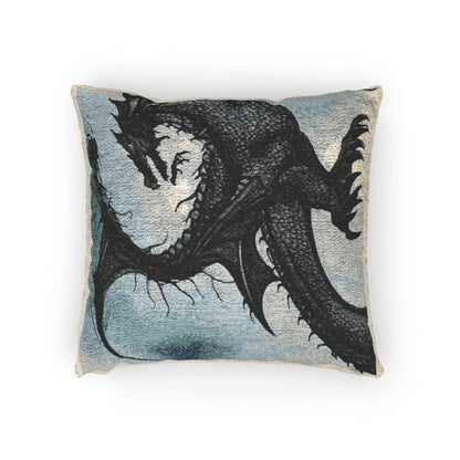 Woven Pillow — Gothic Dragon Needlepoint Decorative Pillow