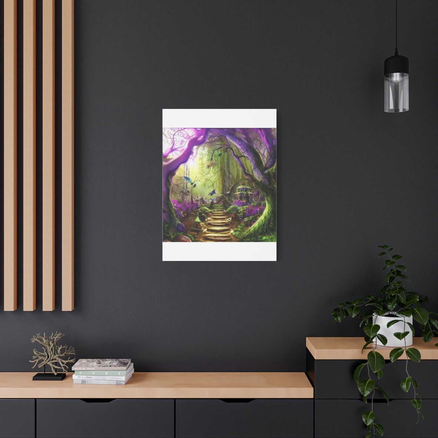 Enchanted Fairy Forest Canvas Wall Art — Magical Woodland Pathway