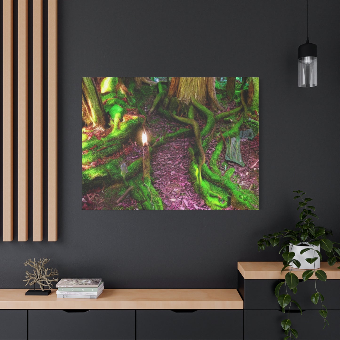 Enchanted Forest Moss Path Canvas Print — Matte Stretched Wall Art