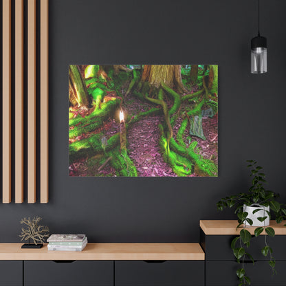 Enchanted Forest Moss Path Canvas Print — Matte Stretched Wall Art