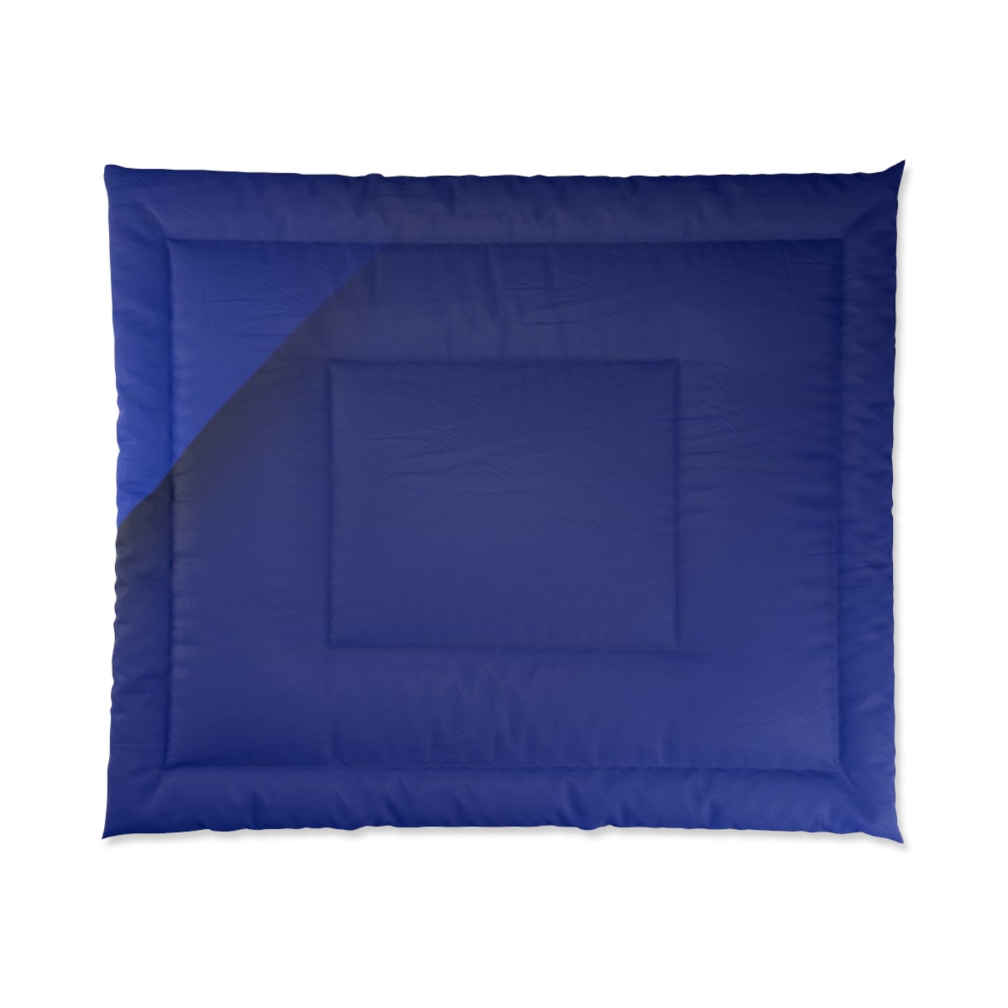 Navy Square Border Comforter – Modern Minimalist Bedspread