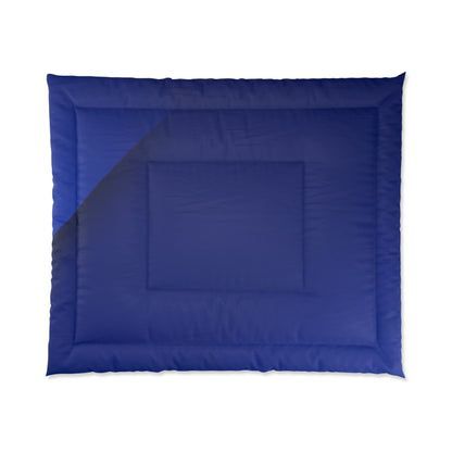 Navy Square Border Comforter – Modern Minimalist Bedspread