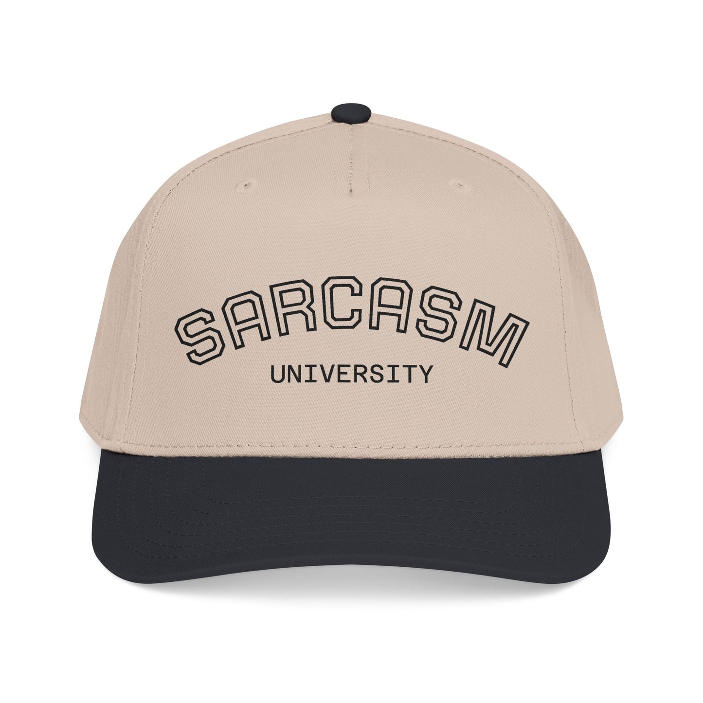Sarcasm University Baseball Cap — Funny Embroidered Mid-Profile Hat