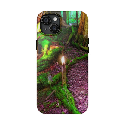 Forest Moss Candle Phone Case — Enchanted Woodland Tough Phone Case