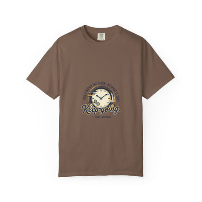 Keep Going Clock Graphic T-Shirt — Inspirational Quote Tee