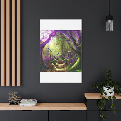 Enchanted Fairy Forest Canvas Wall Art — Magical Woodland Pathway