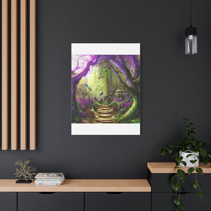 Enchanted Fairy Forest Canvas Wall Art — Magical Woodland Pathway