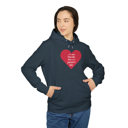 Heart Graphic Hoodie — "I’m an incredibly nice person I like" Casual Valentine Pullover