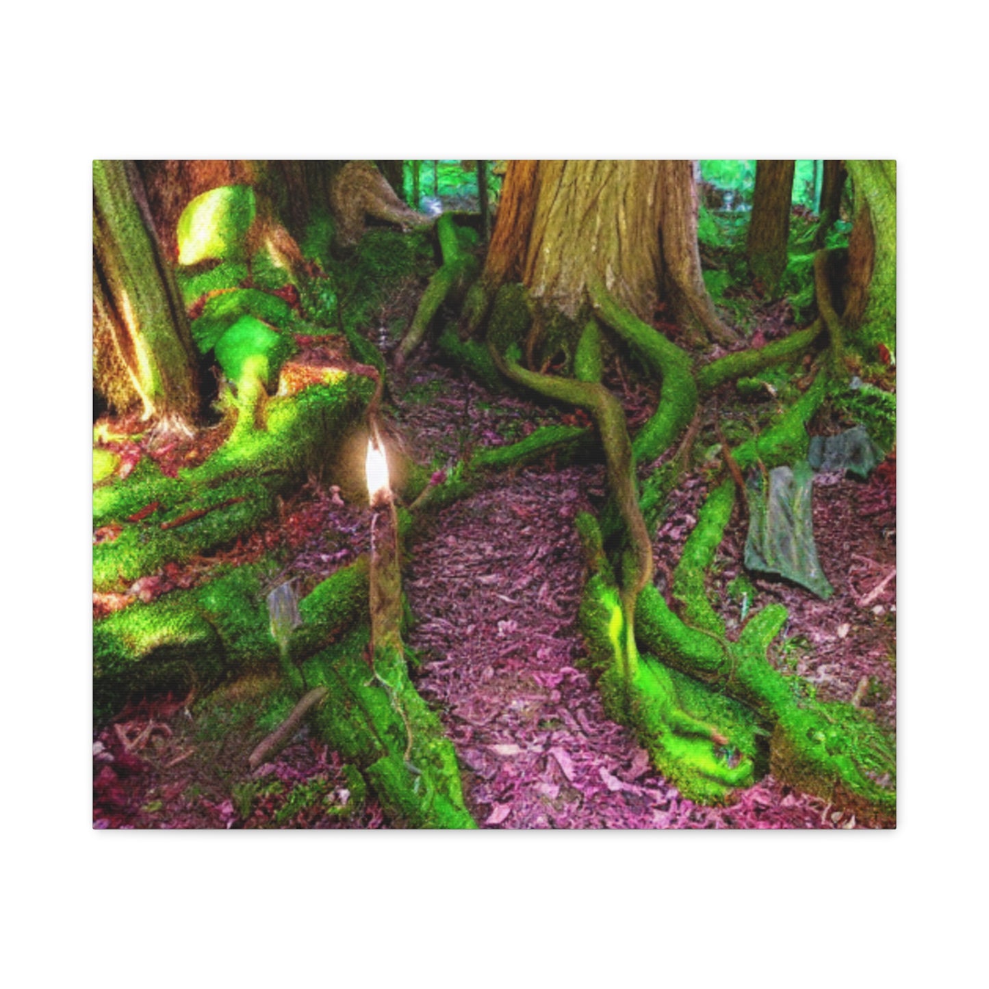 Enchanted Forest Moss Path Canvas Print — Matte Stretched Wall Art