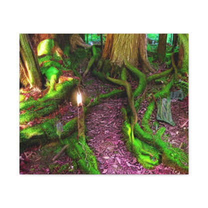 Enchanted Forest Moss Path Canvas Print — Matte Stretched Wall Art