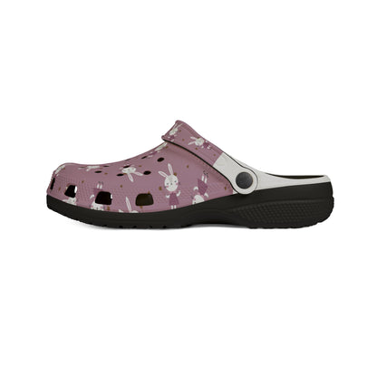 EVA Clogs — Floral Bunny Print Foam Slip-Ons