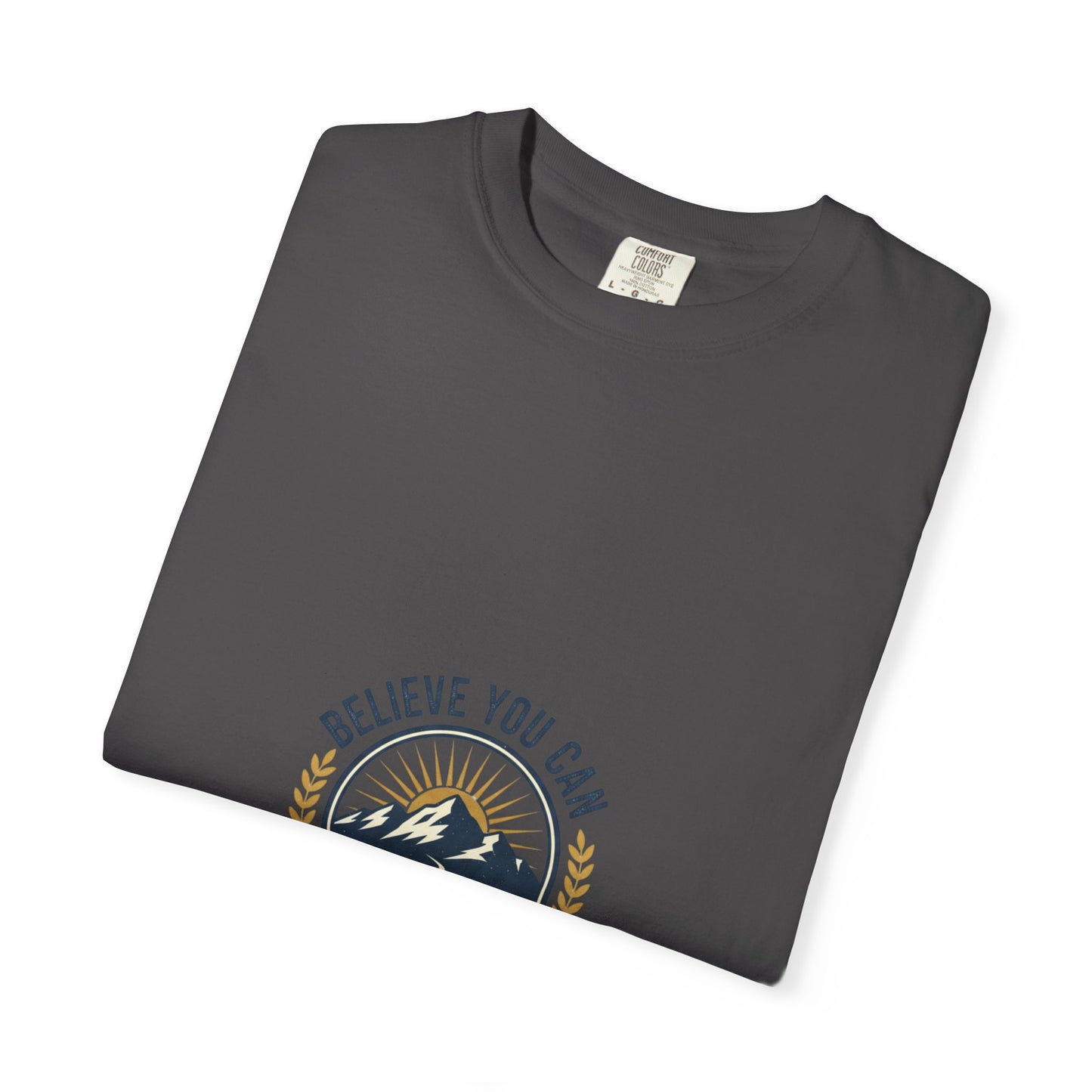 Believe You Can Mountain Motif T-Shirt