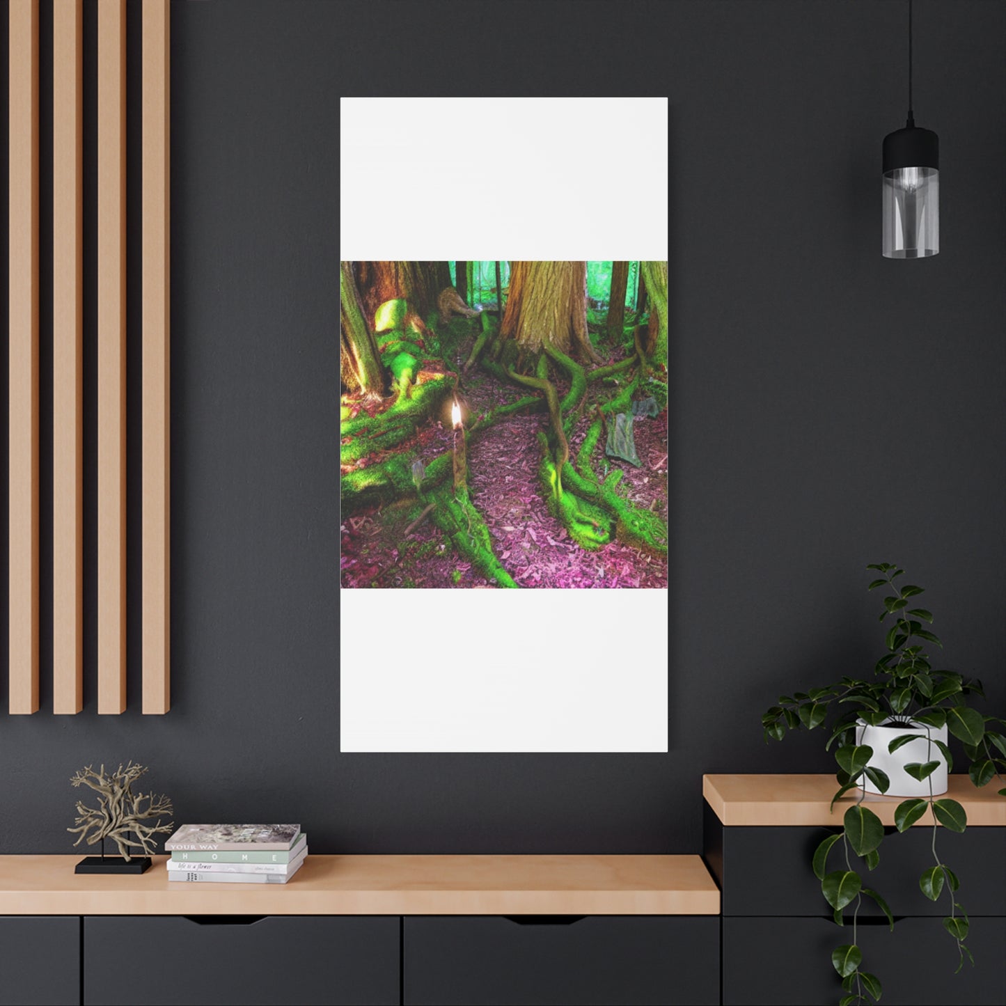 Enchanted Forest Moss Path Canvas Print — Matte Stretched Wall Art