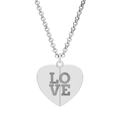 Engraved Hidden Message Heart Necklace — Split 'LOVE' Locket with Secret Disc