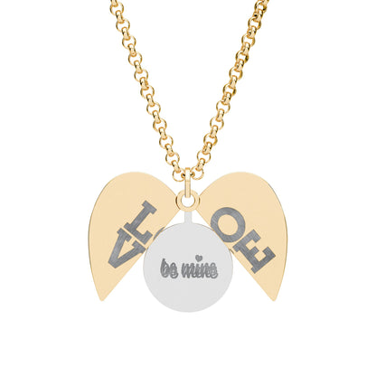 Engraved Hidden Message Heart Necklace — Split 'LOVE' Locket with Secret Disc