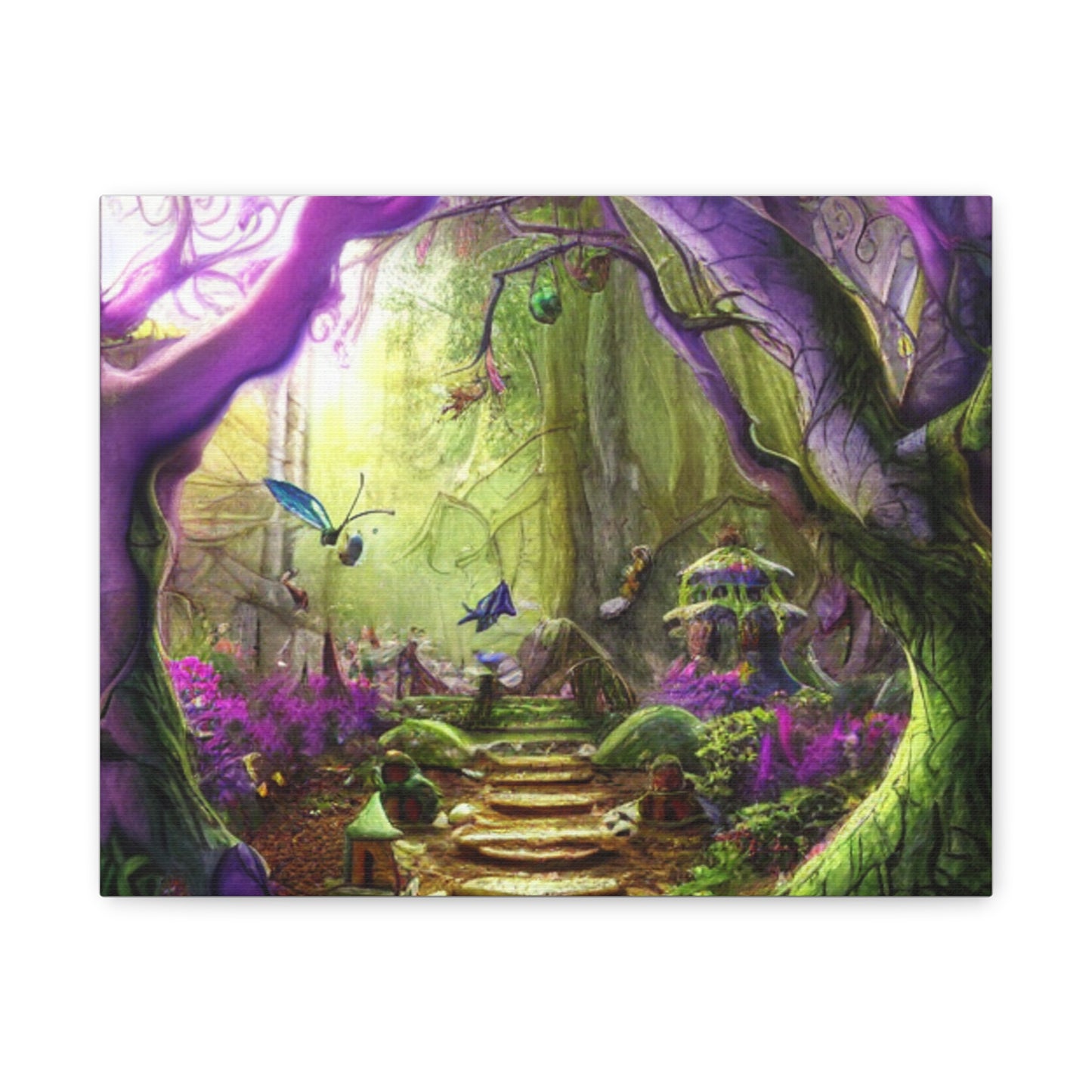Enchanted Fairy Forest Canvas Wall Art — Magical Woodland Pathway