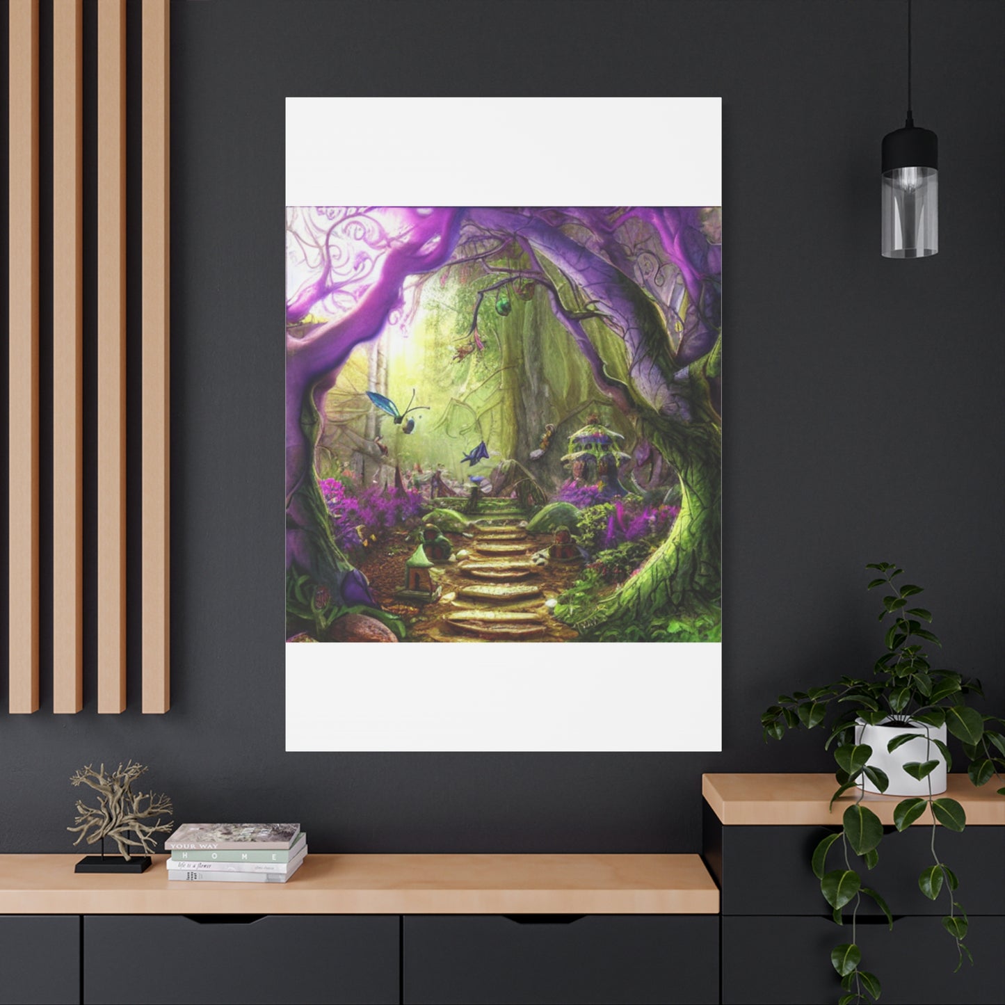Enchanted Fairy Forest Canvas Wall Art — Magical Woodland Pathway