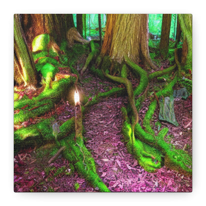Enchanted Forest Moss Path Canvas Print — Matte Stretched Wall Art