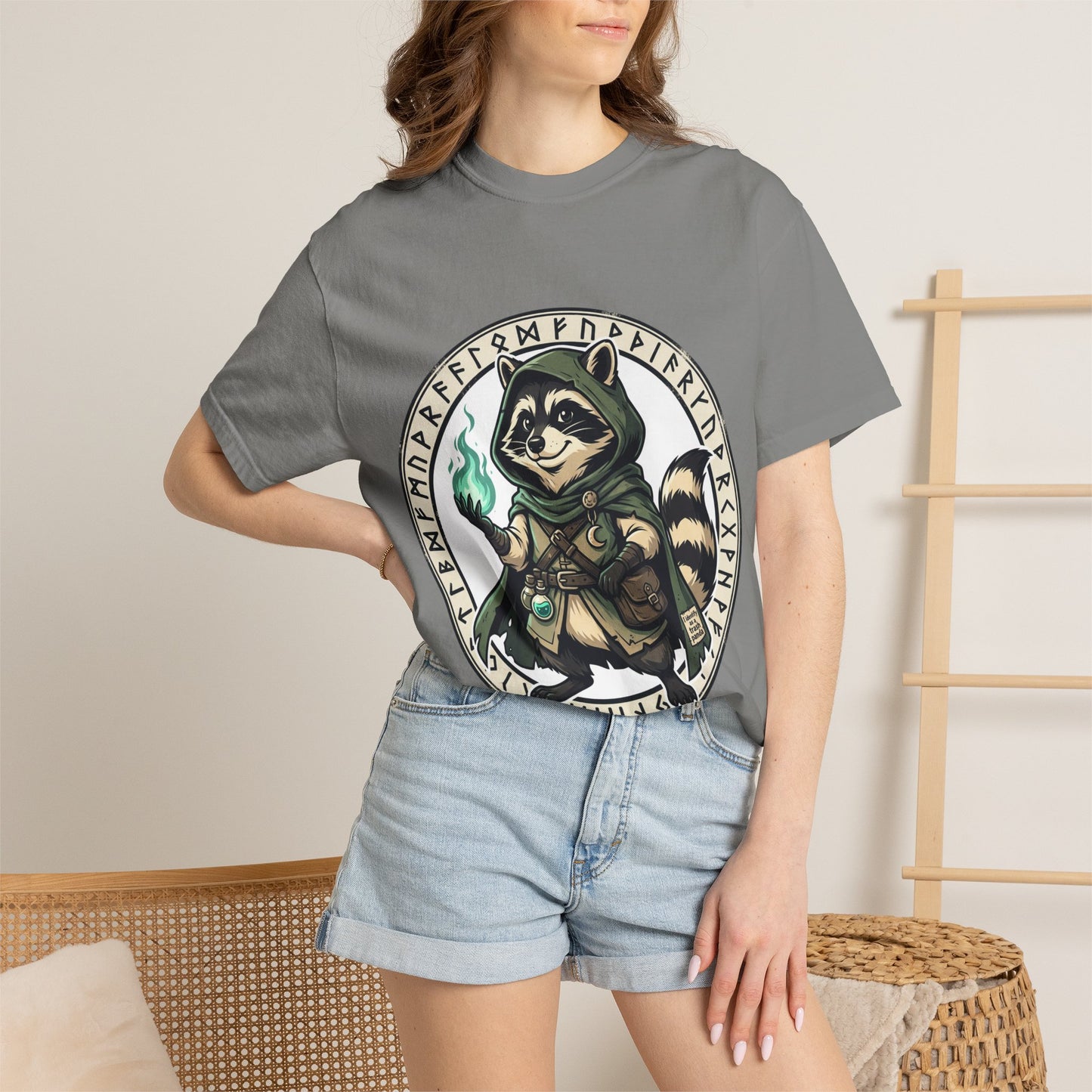 Raccoon Wizard T-Shirt – Cute Fantasy Mage Graphic Tee