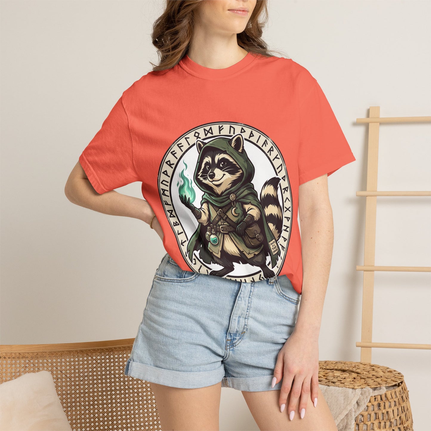 Raccoon Wizard T-Shirt – Cute Fantasy Mage Graphic Tee