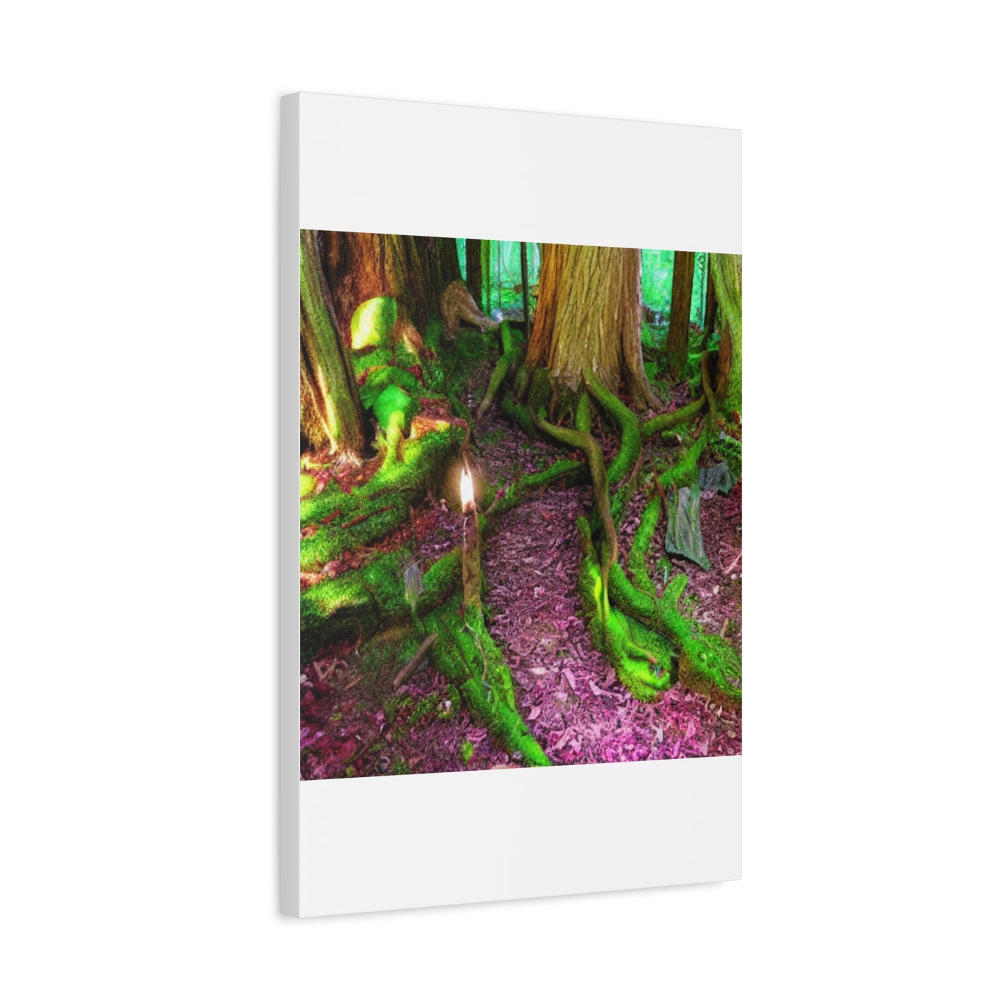 Enchanted Forest Moss Path Canvas Print — Matte Stretched Wall Art