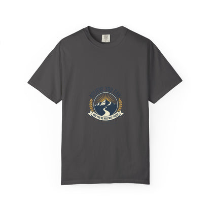 Believe You Can Mountain Motif T-Shirt