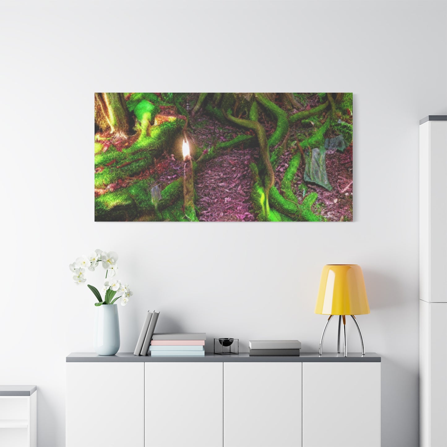 Enchanted Forest Moss Path Canvas Print — Matte Stretched Wall Art