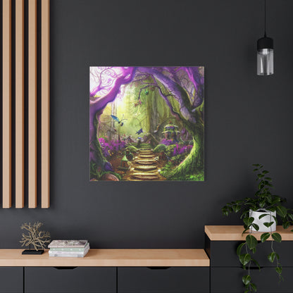 Enchanted Fairy Forest Canvas Wall Art — Magical Woodland Pathway