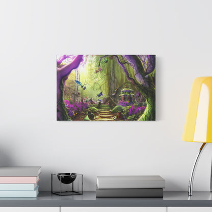 Enchanted Fairy Forest Canvas Wall Art — Magical Woodland Pathway