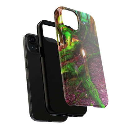 Forest Moss Candle Phone Case — Enchanted Woodland Tough Phone Case
