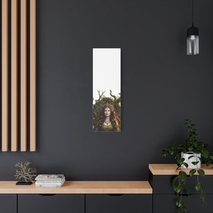 Forest Goddess Canvas Print – Ethereal Redhead Portrait Matte Stretched Wall Art