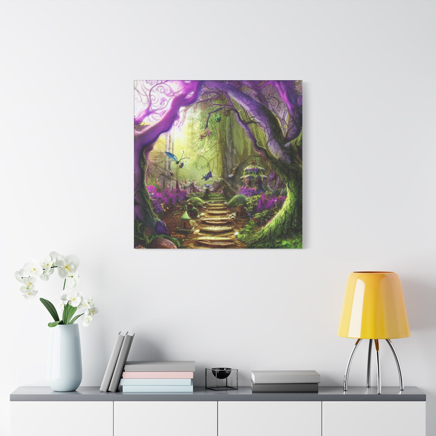 Enchanted Fairy Forest Canvas Wall Art — Magical Woodland Pathway