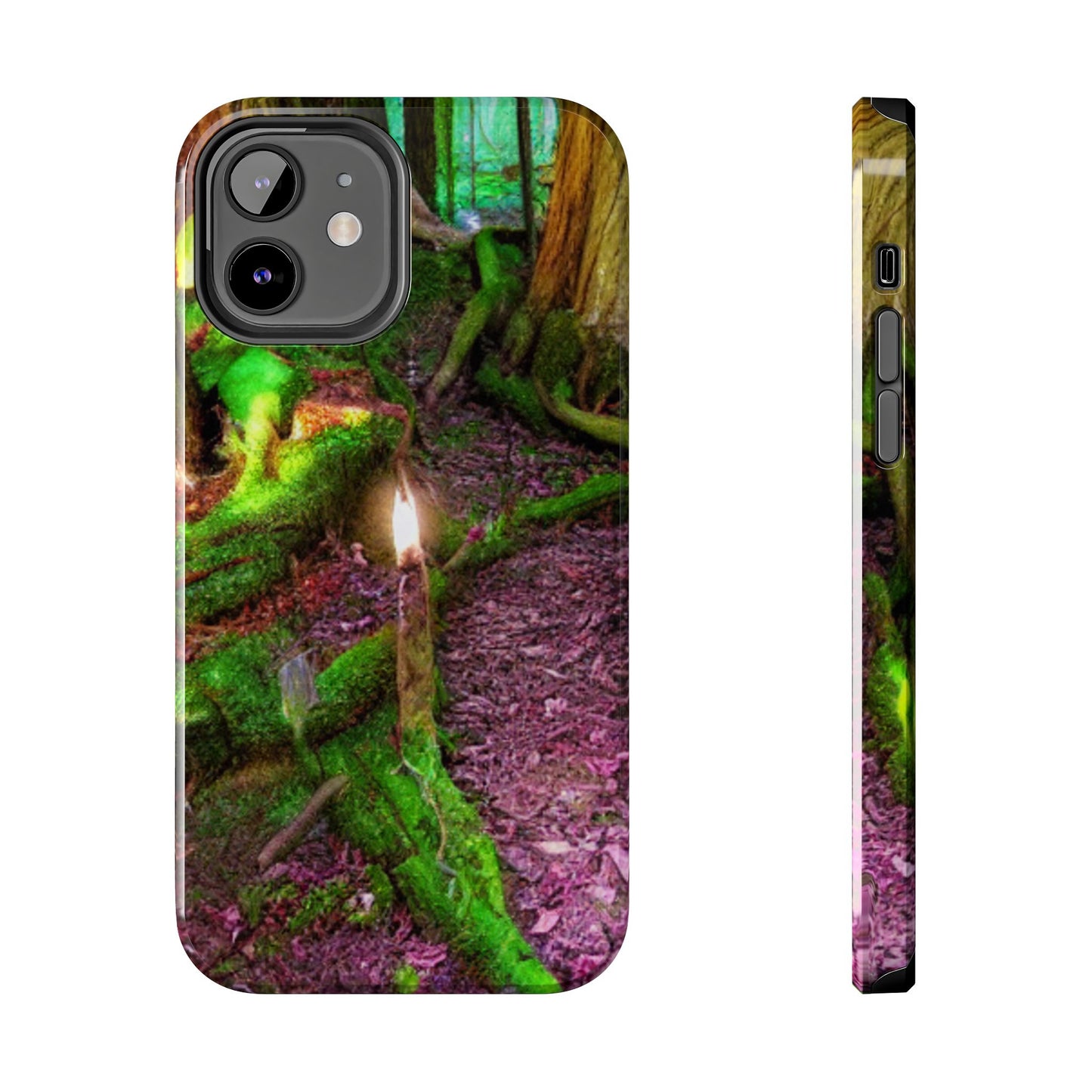 Forest Moss Candle Phone Case — Enchanted Woodland Tough Phone Case