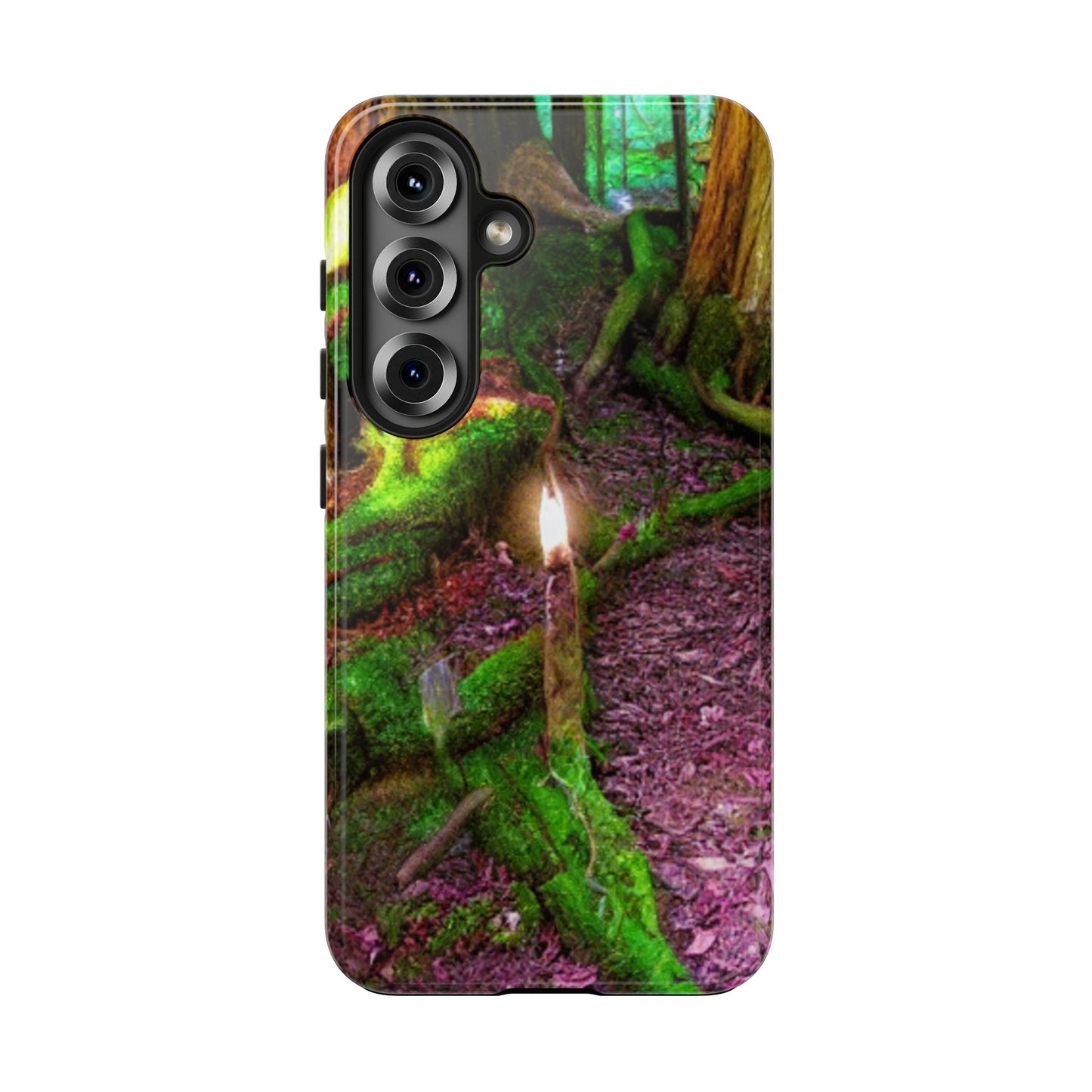 Forest Moss Candle Phone Case — Enchanted Woodland Tough Phone Case