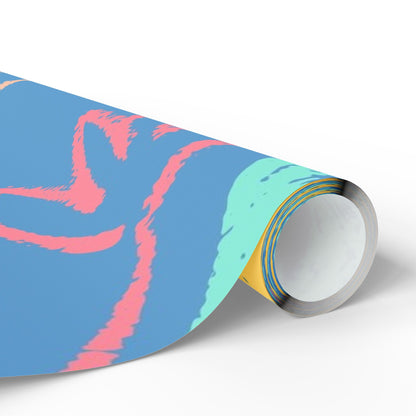 Easter Eggs & Chicks Wrapping Paper Roll — Cute Blue Holiday Gift Wrap