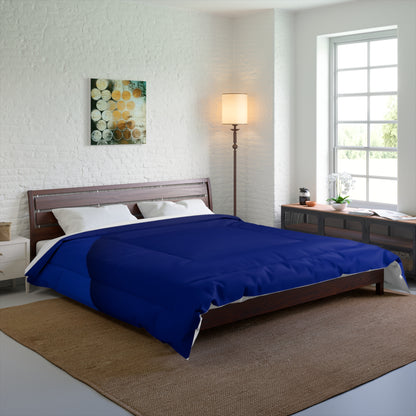 Navy Square Border Comforter – Modern Minimalist Bedspread
