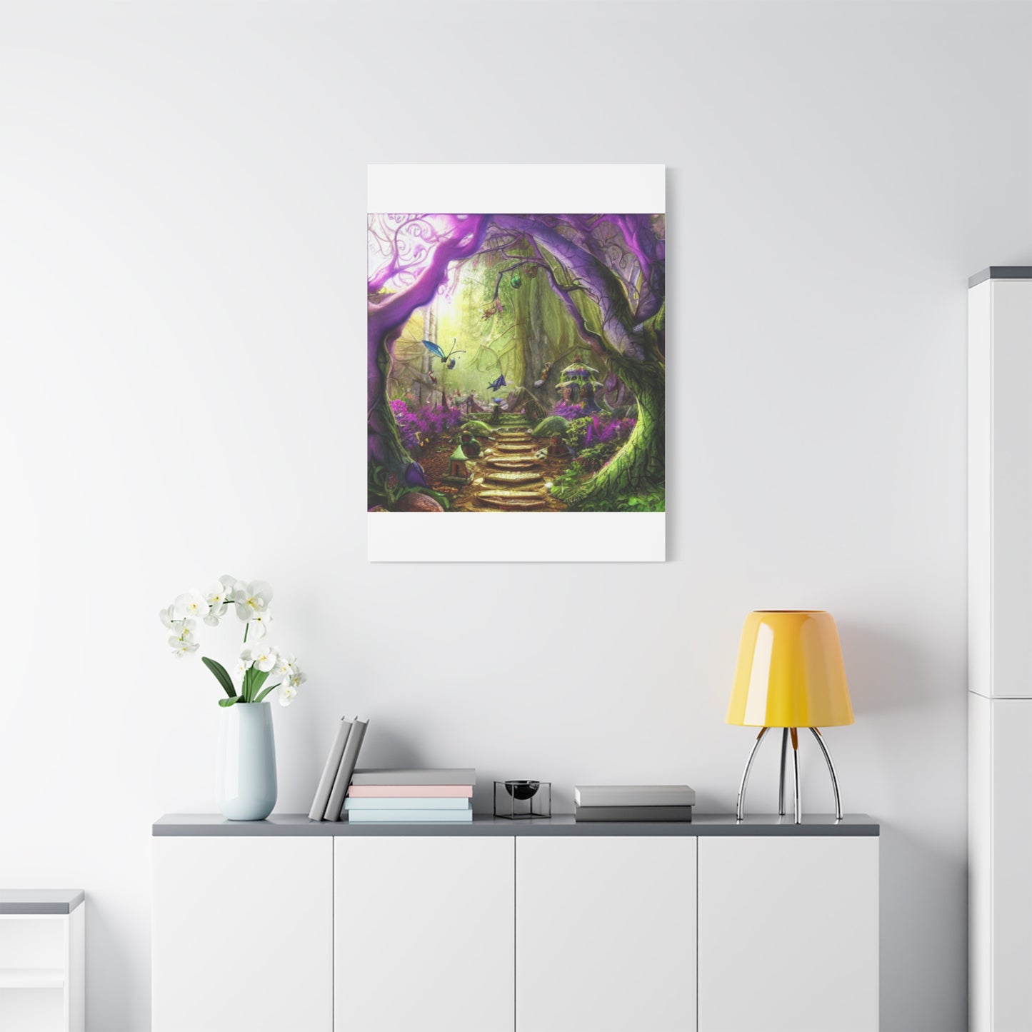 Enchanted Fairy Forest Canvas Wall Art — Magical Woodland Pathway